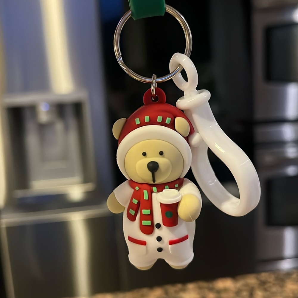 Starbucks Mexico Xmas Bearista Keychain Clip